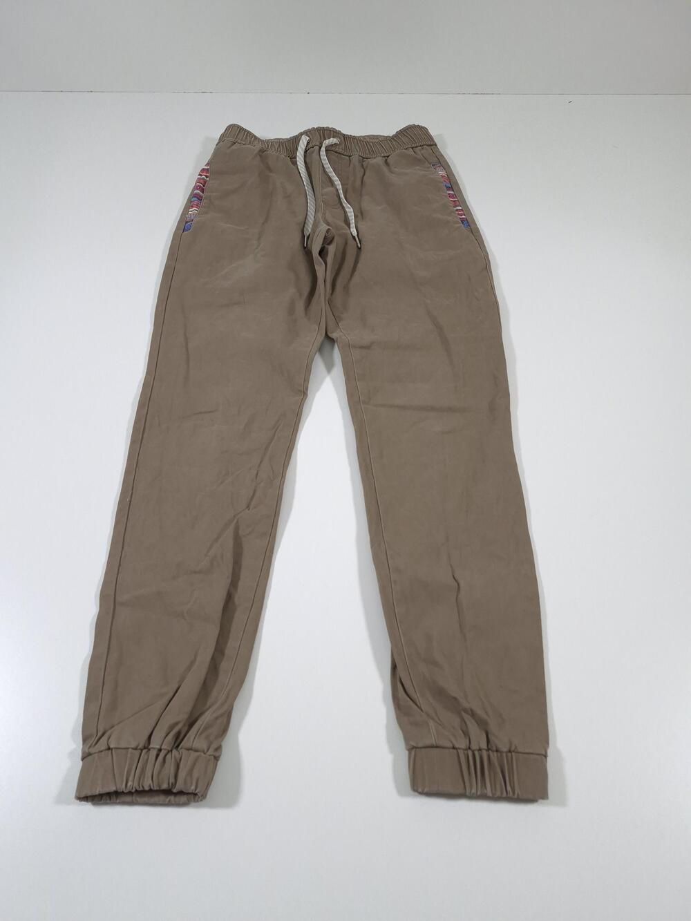 WOWIE Rambler Jogger Pants Mens Small Beige Cotton Stretch Southwestern